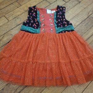 Matilda Jane Orange and Black Sparkle Tank Top